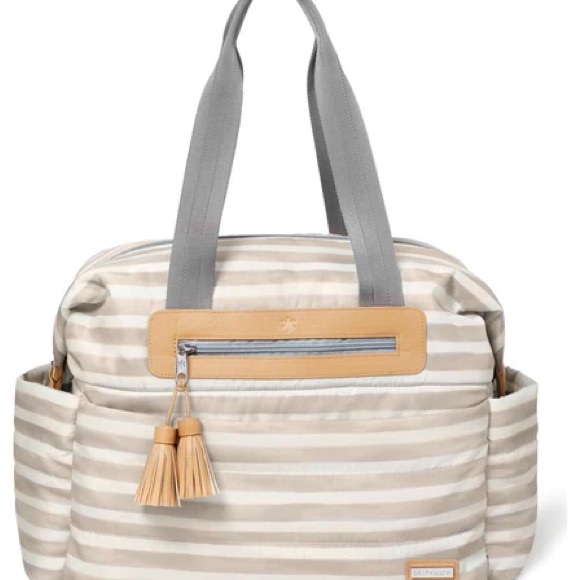 Skip Hop Riverside Diaper Bag Oyster Stripe - Picture 2 of 8